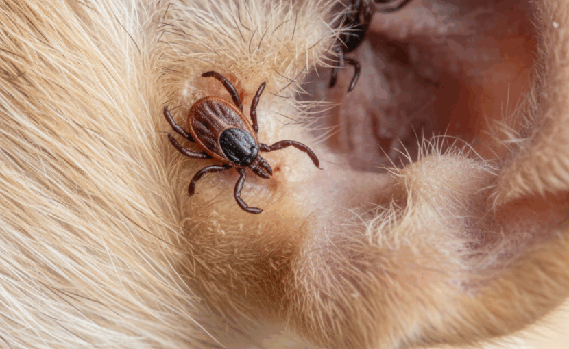 マダニ寄生した耳介