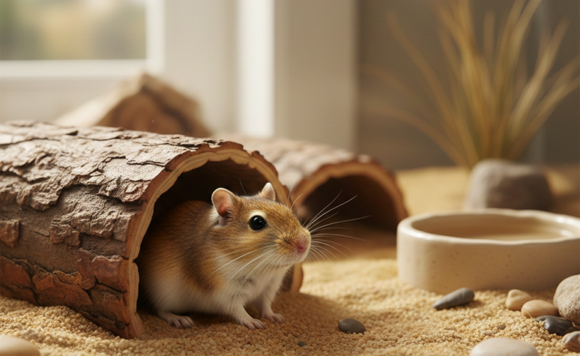 ケージの中のスナネズミ